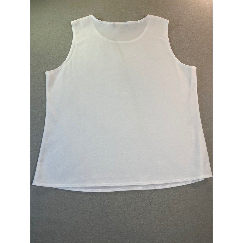 Notations Womens Large White Sleeveless Scoop Neck Tank Top Lightweight Shell - Picture 6 of 7
